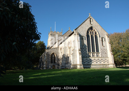 All Saints Church Burnham Thorpe in Norfolk is where Lord Nelson's father was pastor. Both parents are buried in the church Stock Photo