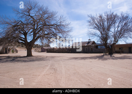 Native indian town San Il Defonso Pueblo near Santa Fe in New Mexico Stock Photo