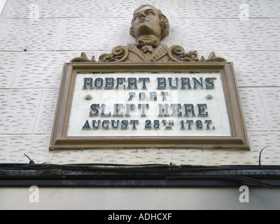 Commemorative plaque relating to Robert Burns Stock Photo