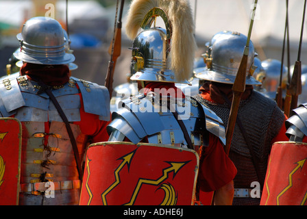 The Ermine Street Guard Roman re enactors at English Heritage Festival of History Kelmarsh Hall Northamptonshire UK 2007 Stock Photo