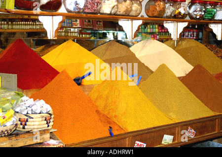 Herbs and spices on sale in Marrakech Morocco Stock Photo