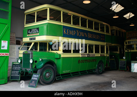Leyland Titan TD1 double decker bus on exhibition at Amberley Working Museum, Amberley, West Sussex, UK Stock Photo