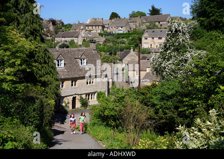 The pretty village of Bisley in the Cotswolds England. Stock Photo
