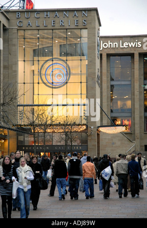 Last Minute Shopping on Christmas Eve, Buchanan Galleries Shopping Mall. Buchanan Street. Glasgow, Scotland. Stock Photo