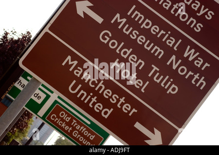 Old Trafford Tourist Information Sign Stock Photo