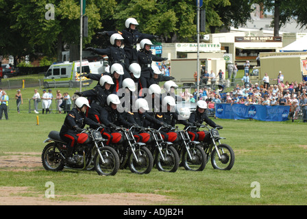 White Helmets Motorcycle Display Team ,Shrewsbury Flower Show, Shropshire, UK Stock Photo