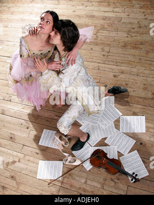 ballet couple ballerina dancer actress actor player stage theater boy man stage performance national ballet opera Stock Photo