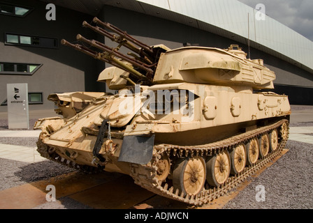 ZSU -23- 4  'Shilka' 23 mm Self Propelled Anti-aircraft gun outside the Imperial War Museum North Stock Photo