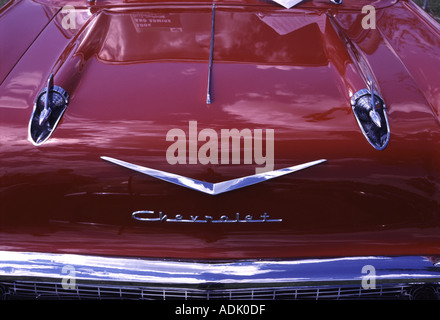 chevrolet front end showing details of the logo Stock Photo