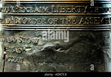 Texturized close up of Liberty Bell in Philadelphia Pennsylvania Stock Photo