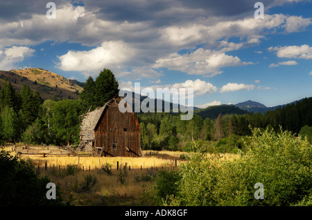 Old barn on Speropolus Ranch Payette National Forest Idaho Stock Photo