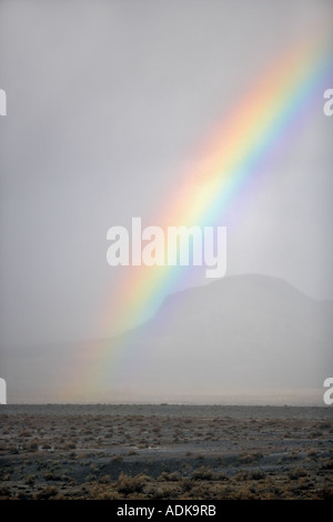 Rainbow with mountains Black Rock Desert National Conservation Area Nevada Stock Photo