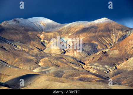 Calico Mountain with snow and storm Calico Mountains Wilderness in Black Rock Desert National Conservation Area Nevada Stock Photo