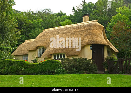 Thatched Ivy's Cottage, Selworthy Green, Somerset, UK Stock Photo