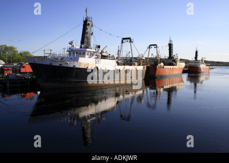 Canadian Navy ships at the port of Bridgewater, Nova Scotia, Canada, North America. Photo by Willy Matheisl Stock Photo