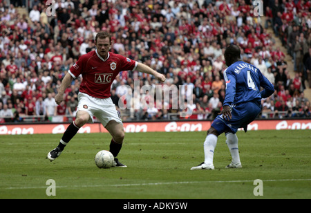 Wayne Rooney and Claude Makelele Stock Photo