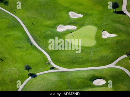 aerial above Rooster Run golf course Petaluma California Sonoma County Stock Photo