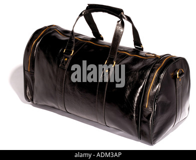 Black Leather Travel Bag. Picture by Paddy McGuinness paddymcguinness Stock Photo