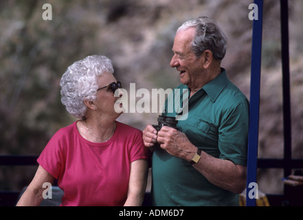 Senior couple outdoors Stock Photo