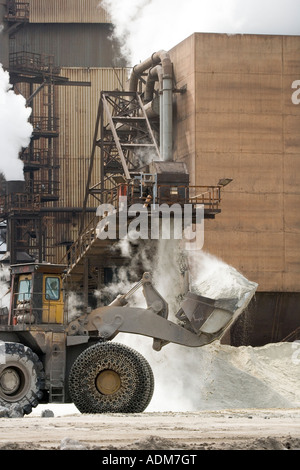 A heavy loader tractor working at Redcar Steelworks Teesside Cleveland England UK Stock Photo