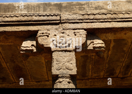 Architectural detail Mahabalipuram UNESCO World Heritage Site Near Chennai Tamil Nadu state India Asia Stock Photo