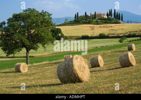 Belvedere farmhouse near San Quirico d Orcia in Tuscany Italy Stock Photo