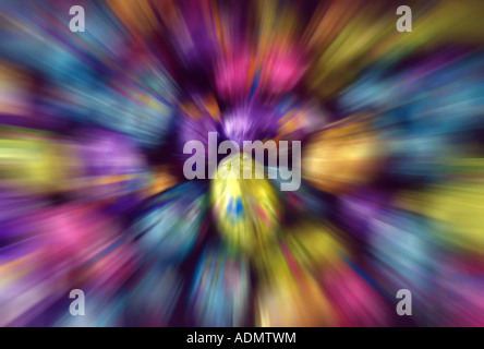 A colorful, zoomed Easter themed image of foil wrapped chocolate eggs. Stock Photo