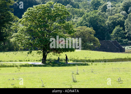 Gelert's grave in Beddgelert, North Wales. Stock Photo