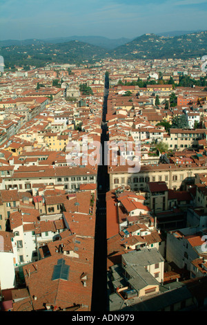 Florence rooftops seen from the Campanile Tower Stock Photo