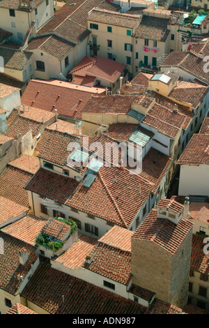 Florence rooftops seen from the Campanile Tower Stock Photo