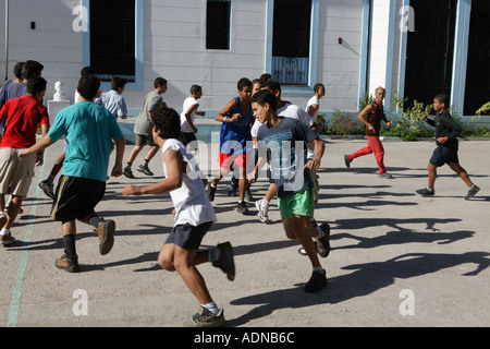 PE lesson at Carlos J Finlay secondary school Havana Cuba Stock Photo