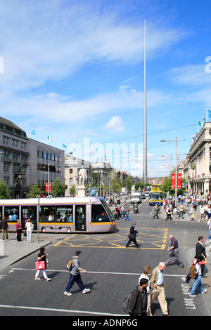 O´Connell Street in Dublin in Ireland Stock Photo