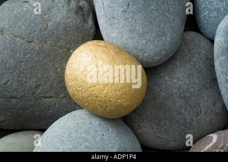 golden stone and grey gravel Stock Photo