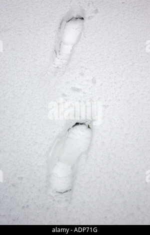 Footprints in snow London England United Kingdom