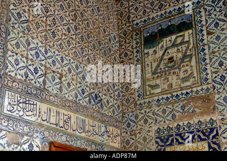 Tiles decorating the Sabil or Sebil of Kuttab of Abd al Rahman Katkhuda in Old Cairo, Egypt Stock Photo