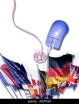 COMMUNICATION CONCEPT: European Internet Connection Stock Photo