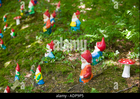 Gnomes at theWest Putnam gnome reserve, Devon, UK Stock Photo