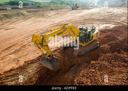 building a new section of dual carriageway on the A30 near Bodmin, Cornwall, UK Stock Photo