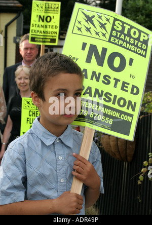 Stansted airport protest cheap flights cost the earth Stock Photo