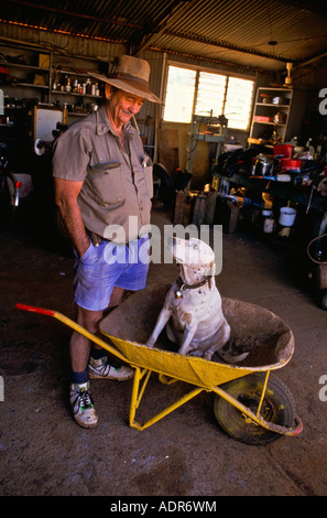Man and his dog, Western Australia Stock Photo