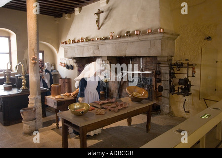 The kitchens in the Hotel  Dieu  Hospice  de  Beaune  Cote  d’Or  Burgundy  France Stock Photo