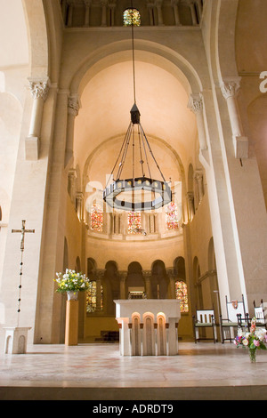 Interior of Eglise St Philibert Tournus France Stock Photo