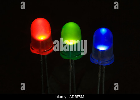Red Led Green Led Blue Led red green and blue LEDs (light emitting diode Stock Photo - Alamy