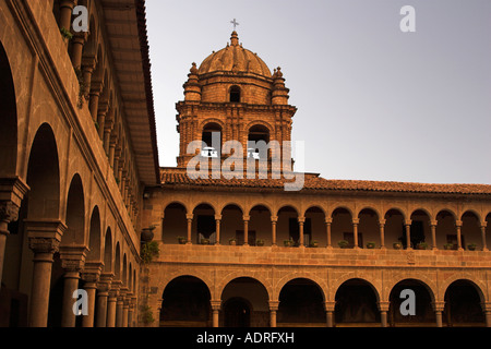 'Santo Domingo' Church Courtyard built on Inca Coricancha [Temple of the Sun], Cusco (Cuzco), Peru, 'South America' Stock Photo