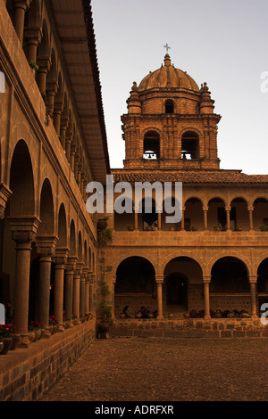 'Santo Domingo' Church Courtyard built on Inca Coricancha [Temple of the Sun], Cusco (Cuzco), Peru, 'South America' Stock Photo