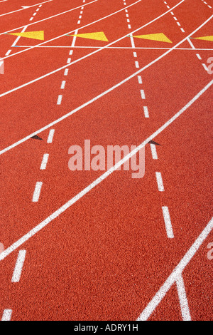 Lane Marks on Running Track Stock Photo