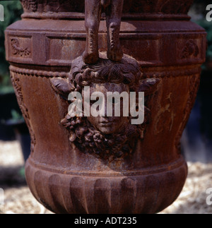 Large rustic planting pot Stock Photo