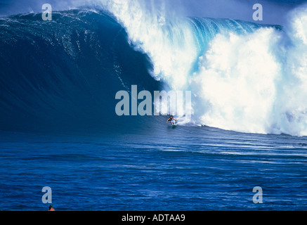 Enormous waves on Jaws beach Hawaii Stock Photo