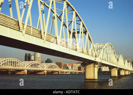 Bridge over the Yodo River Umeda Osaka Japan Stock Photo