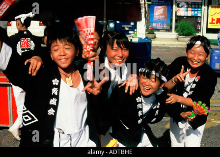 Kids at the Kishiwada Festival Osaka Japan Stock Photo